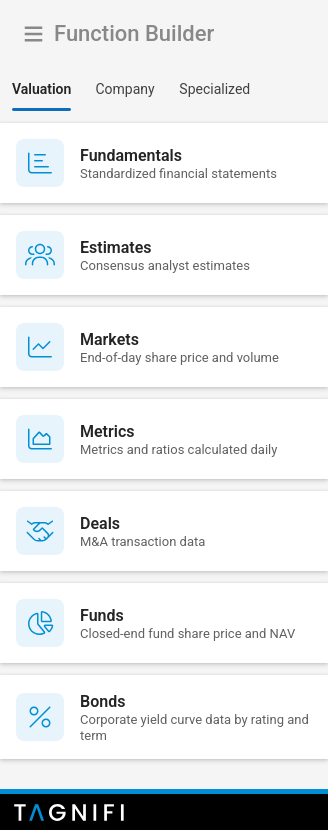 Dataset directory with Valuation tab selected
